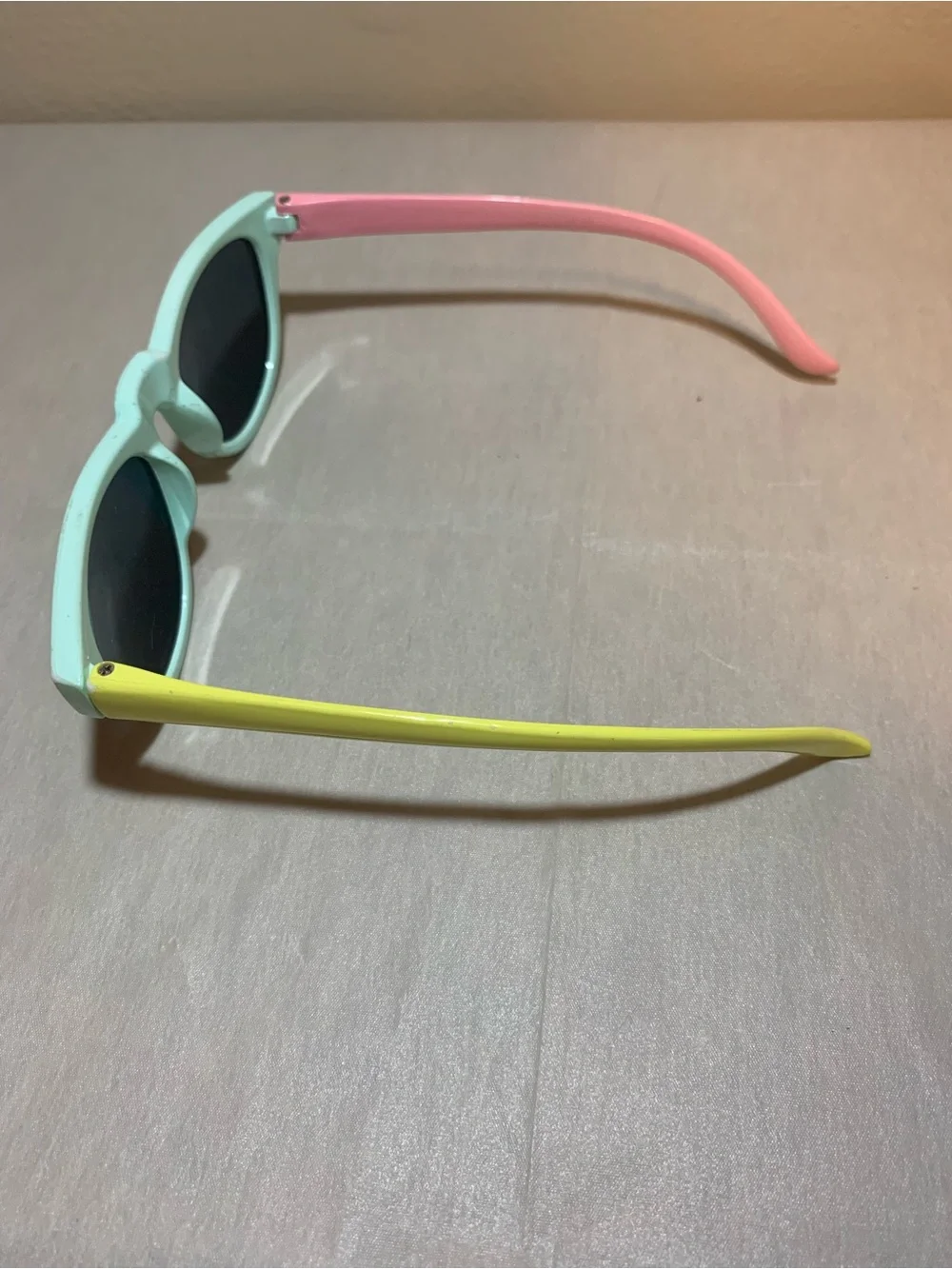 Girls Pastel Wayfarer Sunglasses in Mint with Yellow & Pink Accents